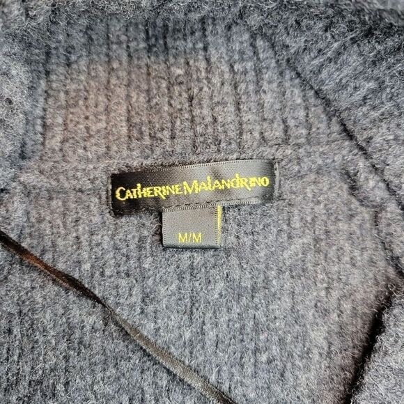 Catherine Malandrino Wool Cashmere Sweater Longline Cardigan Duster Charcoal - Picture 10 of 15